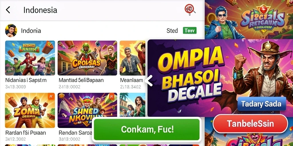 Tampilan awal permainan yang menarik dan menggugah selera.